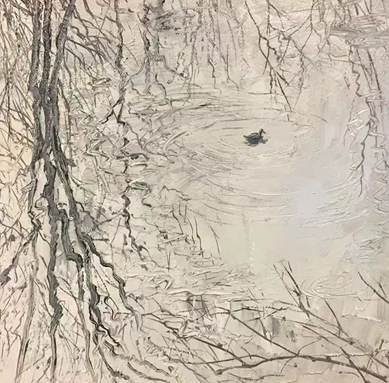 张鸿然作品6 油画《镜》系列之三  30X30cm 2019年